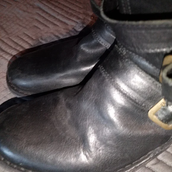 Fiorentini Baker Italy Black Leather Buckle Boots - Picture 9 of 16